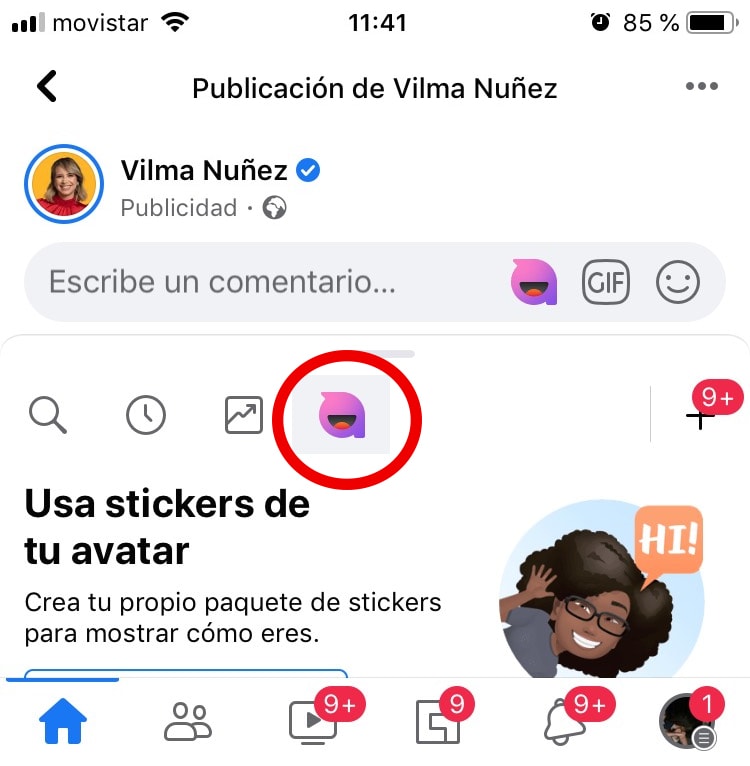 stickers de avatar para Facebook paso2