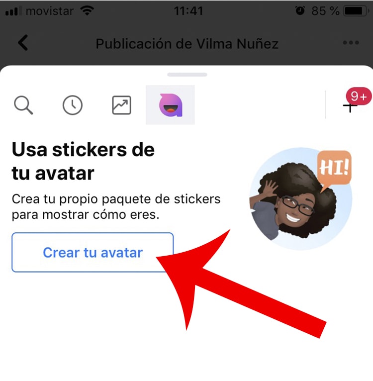 stickers de avatar para Facebook paso3