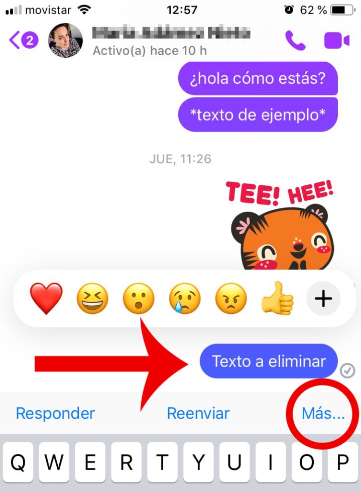 borrar mensajes de Messenger desde la app manualmente paso1