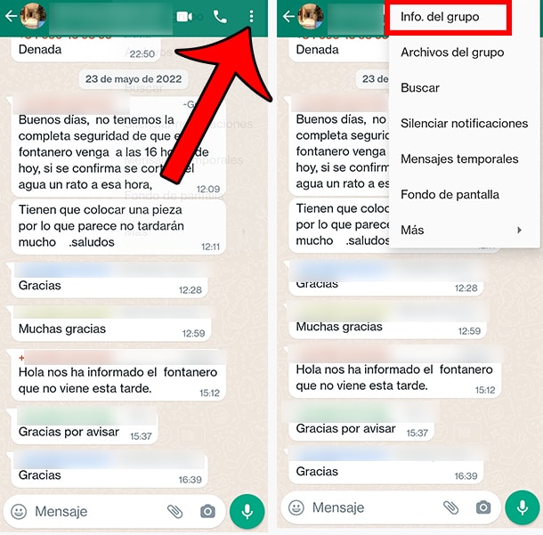 enviar un mensaje de WhatsApp sin registrar en grupo paso1