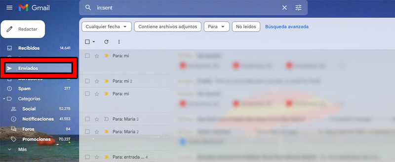 eliminar mensajes enviados en gmail 1